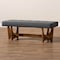 Baxton Studio Theo Mid-Century Dark Grey Upholstered Walnut Finished Bench 159-9835 - alternate 7
